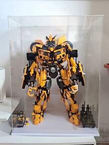 1 cutie de prezentare acrilică transparentă - cutie de depozitare rezistentă la praf, potrivită pentru figurine, modele, păpuși - raft de prezentare pentru colecții de artă - alb - Vizualizare 4