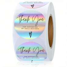 500 Pieces/Roll Rainbow Laser Thank You Shopping Commercial Decorative Adhesive Label - 500 - View 5