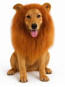 Lion's Mane Dog Wig Pet Costume - 駝色 - 查看 8