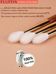 1 cọ trang điểm lông dê FLUFFIN E19 nhuộm màu lửa, thích hợp dùng cho phấn mắt, tạo khối mũi, tán highlight, màu gỗ hồng đồng, cọ trang điểm cao cấp, cọ kẻ lông mày, cọ phấn mắt, quà tặng kèm. - Gỗ đỏ - Xem 3