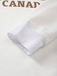 Men's Letter Print Patchwork Pullover Quarter Zip Sweatshirt, Casual Loose Fit Crew Neck Long Sleeve Sweatshirt, Fashionable Spring/Autumn Lightweight Top