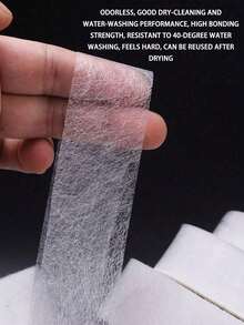 1 Roll Iron-On Hemming Tape Strong Adhesive Washable, Hot Melt Tape, Double Sided Adhesive Lining, Seamless Hemming Tape, Suitable For Altering Clothes, Pants, Jeans, Skirts,Fashion Tape - Multicolor - View 4