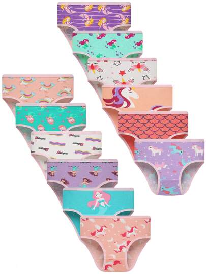 12 Pieces Of Four Seasons Little Girls' Comfortable Underwear, Children's Underwear, Children's Underwear