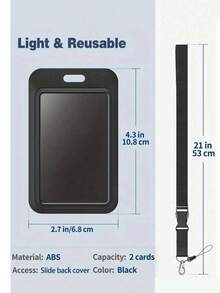 Customizable Name Badge Holder Set, Retractable Clip-On ID Card Holder, Lanyard, Badge Card Clip, Chest Plate Card, Detachable Lanyard, Including Lanyard, Retractable Clip, Badge Card, Suitable For Custom Work ID Holders, Back To School Student ID, Meal Cards, Transit Cards, Utility Cards