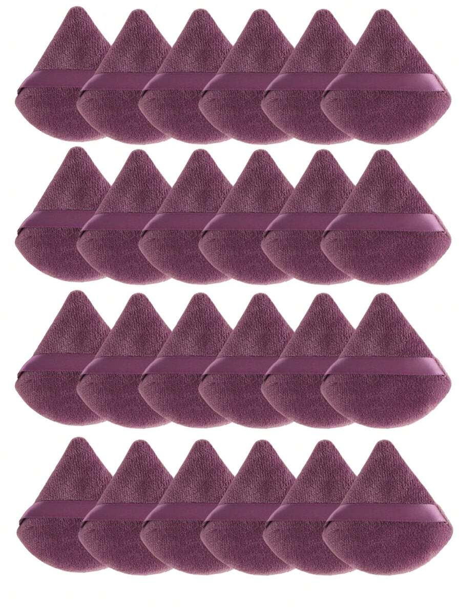 24个/15个/8个/5个三角形化妆海绵，柔软粉扑，适用于散粉、定妆粉、身体粉，化妆海绵套装，美妆工具 - 紫羅蘭色 - 查看 1