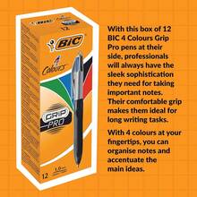 BIC 4 Colours Grip Pro Retractable Medium Point (1.0 Mm) Ballpoint Pens, 12 Pens And Each Pen Contains 4 Colours - Contemporary - View 7