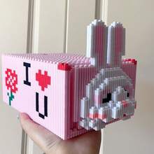 New Animal Building Block Tissue Box, Bear Building Block Tissue Box, Rabbit Building Block, DIY Assembly Tissue Box, Holiday Party Gift Toy, Gift For Friends And Family, Decorative Piece - Multicolor - View 4