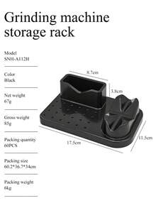 1 قطعة رف تنظيم مثقاب الأظافر من البلاستيك باللون الأبيض/الوردي/الأسود/البنفسجي/الأزرق، بتصميم ياباني من الخشب لتخزين وعرض أدوات مثقاب الأظافر على المكتب مع تصميم مانع للانزلاق، مناسب لصالون الأظافر