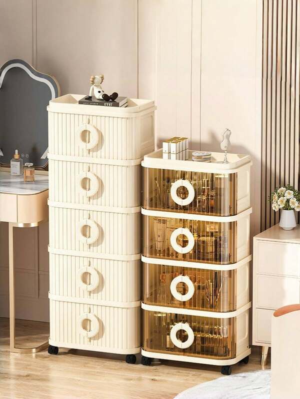 1pc/3pcs/5pcs Plastic Multi-Tier Locker Portable Wardrobe 31.5cm Kids Clothes Storage Spacious Drawer Toy Utility Organizer, Cosmetic Storage Clothes Storage, For Living Room, Kitchen & Bedroom Closet - Home Decor Essentials & Space-Saving Solution