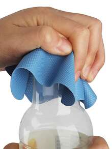 1 件蓝色方形橡胶抓握垫 - 防滑罐子和开罐器，用于紧固盖子，额外抓握顽固瓶盖，可重复使用厨房工具（单包装，耐用且易于清洁）