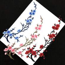 1pc Colorful Embroidered Floral Patch With Adhesive Back, Fabric Applique, Embroidered Decor Patch For DIY Clothing Repair, Garment Decoration