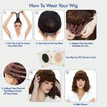 12 英寸时尚女士渐变色黑色至红色鲍勃假发 - 自然外观耐热合成纤维，波浪纹理，可调节帽子和网，适合日常佩戴、角色扮演、万圣节派对 - 多功能假发、角色扮演配饰、时尚造型、舒适贴合 - 彩色 - 查看 9