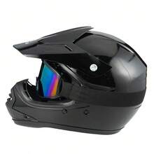 AINHFAAD Off-Road Helmet For Teenagers, Small Head Circumference, DOT/ECE Certified Off-Road Helmet With Wide Angle View, Ventilation And Breathability, Made Of ABS, Suitable For Both Men And Women, Breathable, Black Satin And Glossy Finish, B07 - Bright Black - 查看 4
