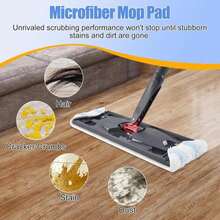 Mop Replacement Pads Compatible With O Cedar H2prO Flat Mop System,2 Pack Microfiber Mop Pad Refills For Ocedar H2prO Flat Mop,Washable And Reusable Mop Heads Replace For Hard Floor Deep Cleaning - 顏色A - 查看 7