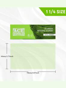 2000 张/50 册 - 卷烟纸 11/4 卷烟纸 - 蓝色和绿色未漂白卷烟纸 - 天然阿拉伯胶卷烟纸 - 44*78 毫米 蓝色和绿色卷烟纸 - 经典超薄卷烟纸燃烧顺畅。 - 彩色 - 查看 10