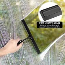 1件，家用浴室不锈钢清洁工具，适用于浴室、瓷砖、镜子、汽车玻璃、玻璃门淋浴刮刀、浴室淋浴清洁刷、窗户橡皮扫帚、玻璃门淋浴橡皮扫帚、窗户清洁剂、地板橡皮扫帚