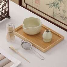 2件/5件抹茶套装，抹茶搅拌器套装包括抹茶碗、抹茶搅拌器、竹制抹茶搅拌器、勺子和抹茶筛，釉面陶瓷抹茶套装，适合茶爱好者 - 彩色 - 查看 6