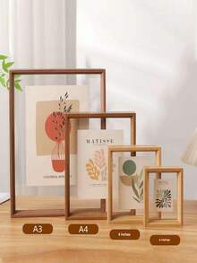 Marco de fotos de doble cara, marco de fotos vintage de vidrio acrílico de alta transparencia y madera-plástico, marco de fotos DIY, adecuado para fotos, marco de exhibición de especímenes, marco de caligrafía, adecuado para decoración de sala de estar y dormitorio, fiesta de vacaciones, regalo de cumpleaños, decoración del hogar, decoración interior, almacenamiento creativo de especímenes de plantas de escritorio y regalo del Día de San Valentín.