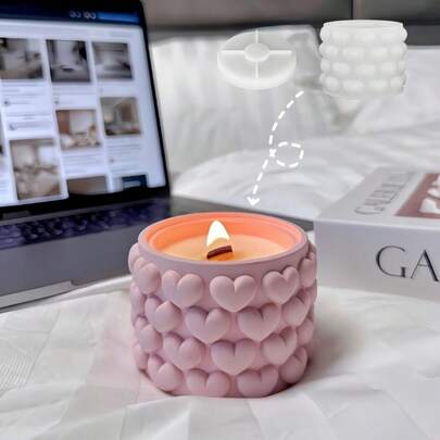 Molde de arcilla en forma de corazón para hacer velas, decoración del hogar, jarrón, aromaterapia, resina, yeso, molde de silicona