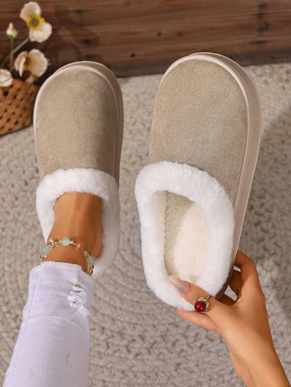 Pantuflas de suela gruesa y cálidas de moda para mujeres, pantuflas livianas y cómodas para interiores para parejas en el posparto, aptas para uso en exteriores, pantuflas esponjosas, pantuflas navideñas para mujeres