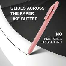 Thinkor Gel Pens, 6 Pcs 0.5mm Quick Dry Black Ink Pens Fine Point Smooth Writing Pens, Cute Office School Supplies Gifts Women (6 Pcs Pink -Black Ink)