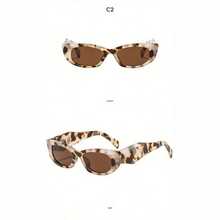 1 Pcs/Set, New Irregular Sun Protection Outdoor Sunglasses, European And American Style Personalized Sunglasses, High-End Sunglasses - Lá trà hoa đậu trắng - Xem 2