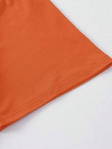 Nightmare Before Christmas, Halloween Clothes, Women Halloween Costumes, Women Halloween Costumes, Women Halloween Costumes, Halloween T-Shirt Autumn Ghost Pattern Women Casual Round Neck Short Sleeve T-Shirt - Orange - View 4