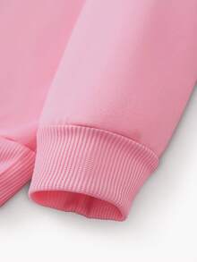 Young Girl Christmas Tree & Bell Double-Sided Print Thermal Lined Crew Neck Sweatshirt, Casual Autumn/Winter