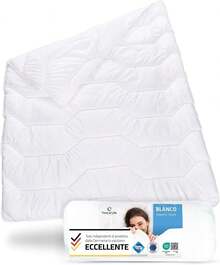 BLANCO piumino leggero 135x200| Regolazione umidità e alta traspirabilità| Igiene perfetta per chi soffre di allergie| Massimo comfort nelle notti primaverili e autunnali| Dimensioni 135x200 cm - 200x200 - Visualizzare 2