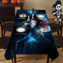 1/20pcs Halloween Theme Tablecloth,Non-Slip Durable Rectangle Polyester Tablecloth,For Family Kitchens,Banquets & Patios,Halloween Party Decoration - Multicolor - View 8