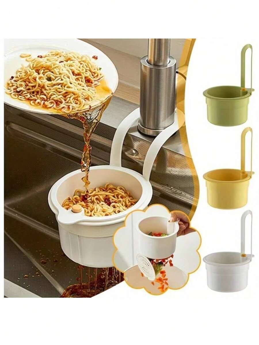 Self-Cleaning Push-Type Sink Strainer Basket - Automatic Food Waste Drain Basket With Removable Bottom, Easy Installation