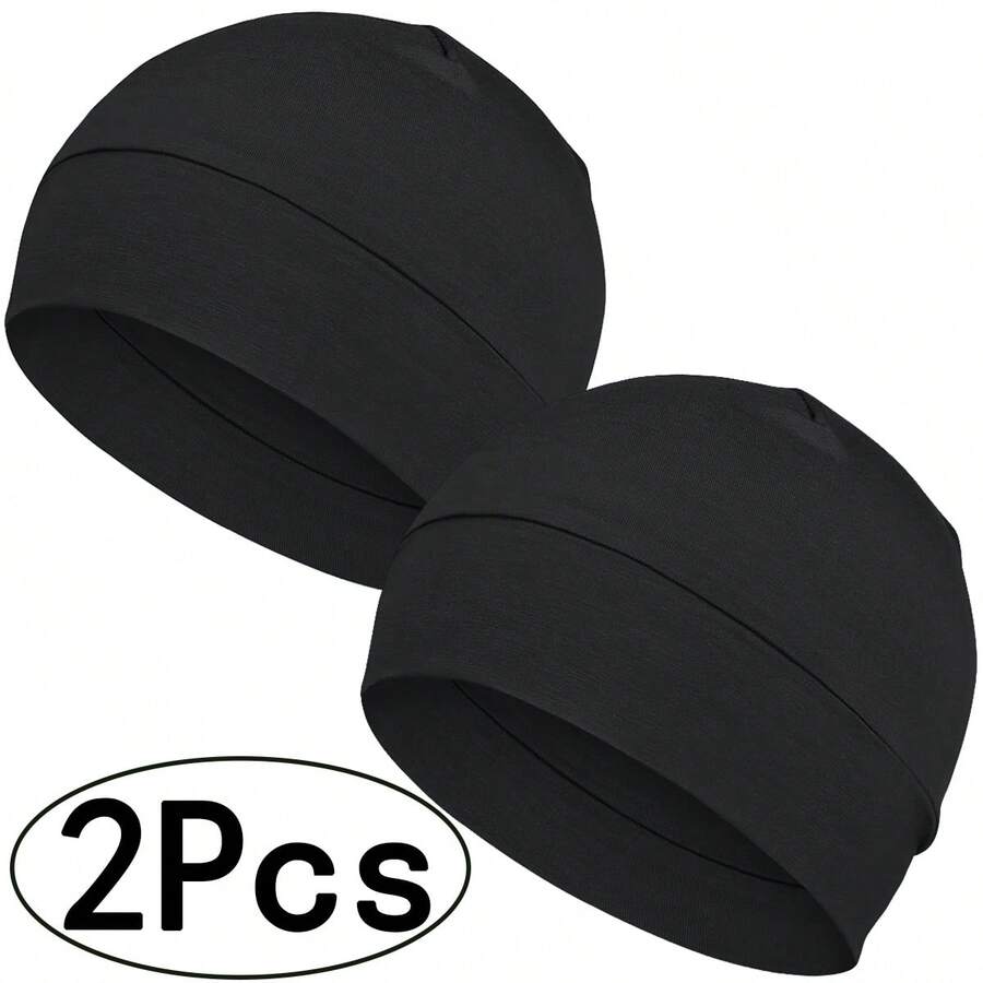 2-Packs Skull Caps For Men Women, Beanies Lightweight Beanie Sleep Hats Breathable Helmet Liner Lightweight Sleeping Cap For Chemo Hair Loss