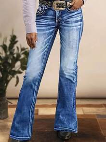 Women's Jeans, Tight Fitting Long Tube, Tall Jeans, Slim Fit, Lifted Hips, And Abdominal Shaping, Slimming And Comfortable, Not Tight Or Restrictive, Suitable For All Seasons Of Daily Work, Commuting, Shopping, Dating, Travel, And Versatile Pants - Màu xanh nhạt - Xem 1