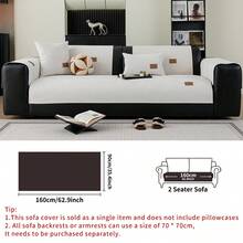 1 szt. Jednokolorowy, wodoodporny pokrowiec na sofę, skórzana etykieta, antypoślizgowy spód, przyjazny dla zwierząt, nie gubiący sierści, odpowiedni do sypialni, salonu, biura, wystroju wnętrz, pasuje do sof jednoosobowych, dwuosobowych, trzyosobowych, czteroosobowych i modułowych