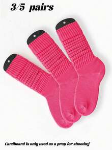 1/3/5/6/10 双装女士纯白色中筒袜，简约时尚休闲百搭保暖柔软弹力耐穿中筒袜，适合日常穿着 - 白色 - 查看 7