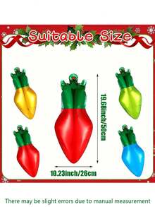 10pcs/5pcs/Set Christmas Bulb Pattern Decorative Balloons, Perfect Christmas Decorations, Suitable For Birthday Party Balloons, Holiday Party Room Decorations, Mother's Day, Valentine's Day Outdoor Event Planning Decorations,