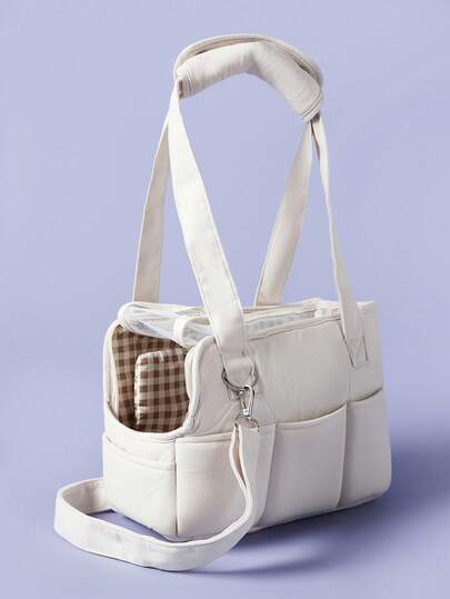 PETSIN Korean Fashion Breathable Pet Shoulder Carry Bag, Crossbody Dog Cat Carrier, Portable