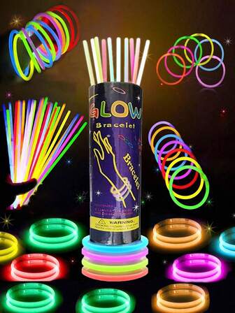 200/100 PCS Bottled Party Fluorescent Stick Set, High Quality, Super Bright, Luminous Sticks, Light Emission Time 9 To 12 Hours, Can Be DIYed Into Bracelets, Necklaces, Etc., Colorful Wedding Fluorescent Sticks, Neon Party, Bars, Nightclubs, Gifts, Party Lighting Supplies, New Year Gifts, Carnival Party Supplies, Birthday Gifts, Gift Recommendations, Glowing Party Supplies, Perfect Party Decoration, No Power Required.