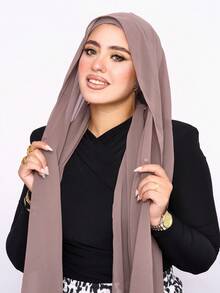 1 chiếc khăn trùm đầu Hijab cài áo có móc nam châm, khăn choàng voan 3 trong 1, mũ ống và khăn trùm đầu, vải voan mềm mại, thoáng khí, thích hợp mặc hàng ngày, lễ hội, cầu nguyện và hành hương - Khăn trùm đầu 3 trong 1 - Xem 16