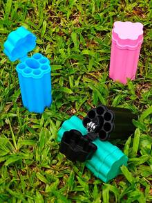 1pc New Integrated Lighter & Cigarette Storage Box, 6-Hole Cigarette Case, Portable Cigarette Box, Cigarette Protective Box, Waterproof & Moisture-Proof, Smoking Accessory, Great Gift For Friends And Family