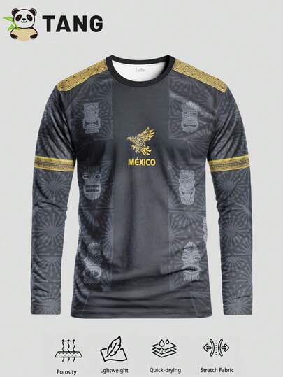 Peace Design Football Long Sleeve Sweatshirt Comfortable Round Neck Long Sleeve Sports Top Suitable For Football Matches, Training, Casual And Holiday Wear Great Gift