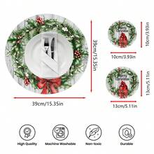 2 Stücke/4 Stücke/6 Stücke Weihnachtsmotiv bedruckte Diatomeen-Tischsets, Weihnachtsdekoration, geeignet für Esstisch, Kaffeebar, ganzjährige Dekoration, waschbare Tischsets, Raumdekoration, Untersetzer, Abtropfmatten, Küchen- und Esszimmer-Tischsets, Innen- und Außendekoration für Partys, Heimdekoration, ideales Geschenk - Verschiedenfarbig - Übersicht 11