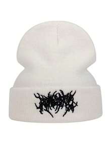 قبعة صغيرة مطرزة بندبة للرجال الكاجوال الجوتية، قبعة نسائية أنيقة للتزلج في الشارع، قبعة دافئة وعملية للطقس البارد، قبعة فضفاضة، قبعة شتوية دافئة من نوع هاراجوكو Y2K بنكية، قبعة محبوكة ناعمة