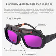 1pc Auto-Darkening Welding Glasses, Welding Face Mask, Welder Argon Arc Welding Safety Glasses, Anti-Glare