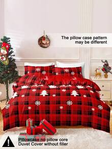 3 件套圣诞驯鹿圣诞树印花羽绒被套套装（1 个羽绒被套和 2 个枕套）柔软亲肤羽绒被套床上用品套装，适合家庭使用，四季床单套装圣诞礼物 - 彩色 - 查看 4