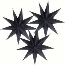 3pcs Christmas Star Decorations - Elegant Hanging Ornaments, Lightweight Paper Stars In Multiple Colors - Suitable For Indoor, Outdoor Trees, Windows, Party Decor - No Electricity Needed - Easy Hook Design - Classic Christmas Tree Decor & Accessories, Holiday Home Furnishing Accents, Minimalist Star Shape, Durable Handmade Items, Display Window Decor