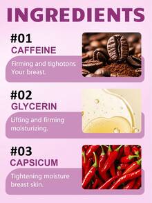 50g Women Bust Firming Cream - Caffeine & Glycerin Enriched Chest Tightening & Shaping Cream, Anti-Sagging Moisturizing Body Lotion, Enhances Skin Elasticity, Smooth & Soft Skin, Perfect Gift For Women On Halloween Or Christmas - Multicolor - View 2