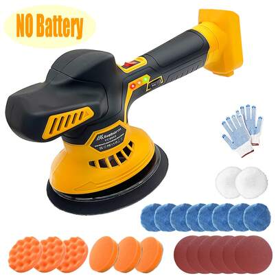 IKUNQUAN Cordless Buffer Polisher - 6 Inch Car Polisher Compatible With Dewalt Battery (NO Battery), With 20PCS Attachments, Car Buffer Polisher 6 Variable Speed 5500RPM For Auto Detailing/ Polishing/ Waxing