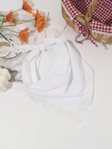 Khăn Bandana nữ 1 chiếc Băng đô tam giác kẻ caro tối giản thời trang dành cho nữ, Phụ kiện tóc màu trắng đa năng Băng đô mùa thu Băng đô mùa đông Khăn quàng cổ mùa thu Băng đô thể thao dành cho nữ làm quà tặng cho trang phục du lịch dành cho phụ nữ - trắng - Xem 2