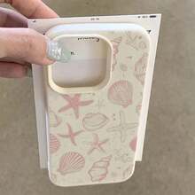 [Pink Starfish Case] High Aesthetic Shockproof Protective Case |   Pink Starfish Shell Pattern  16 PRO MAX/14/16 PLUS/15/13P/12/11 CompatibleSuitable For  17 Air - White - View 4